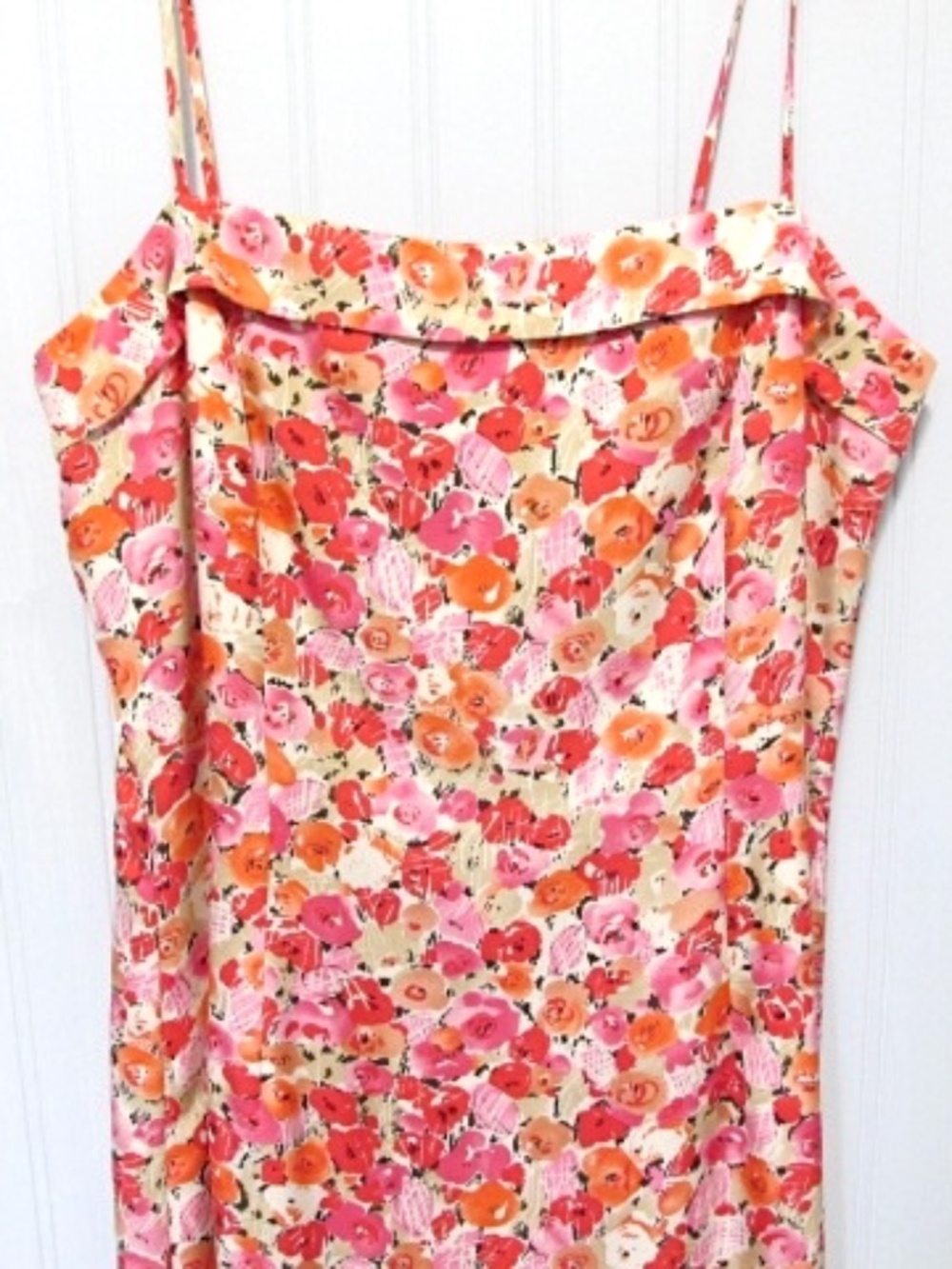 VTG Floral Sleeveless Silk Dress, Size 6